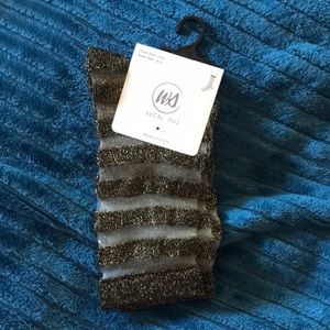 🖤⭐️ Black and Gold Sheer Striped Socks